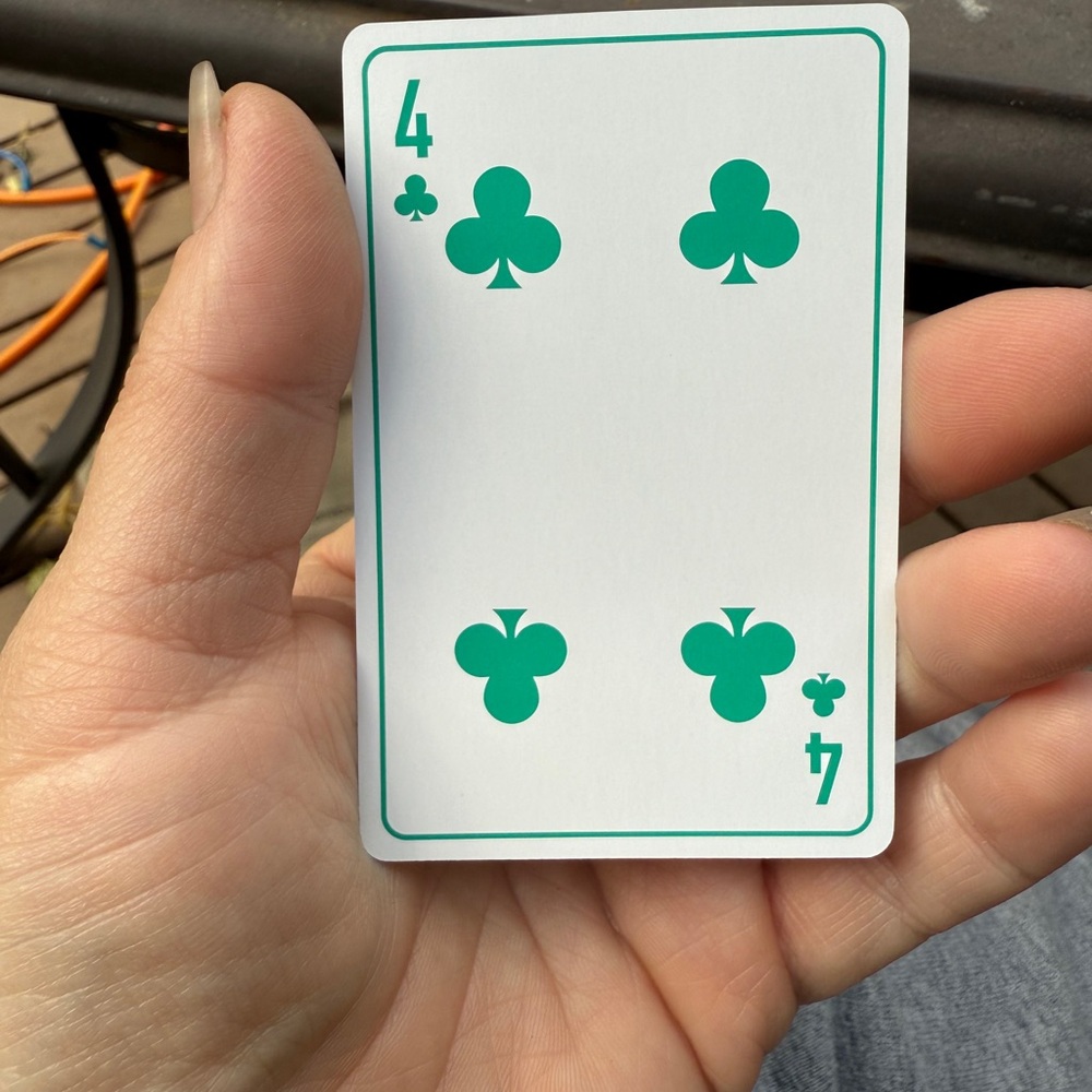 Dior Green four of clubs Playing Card